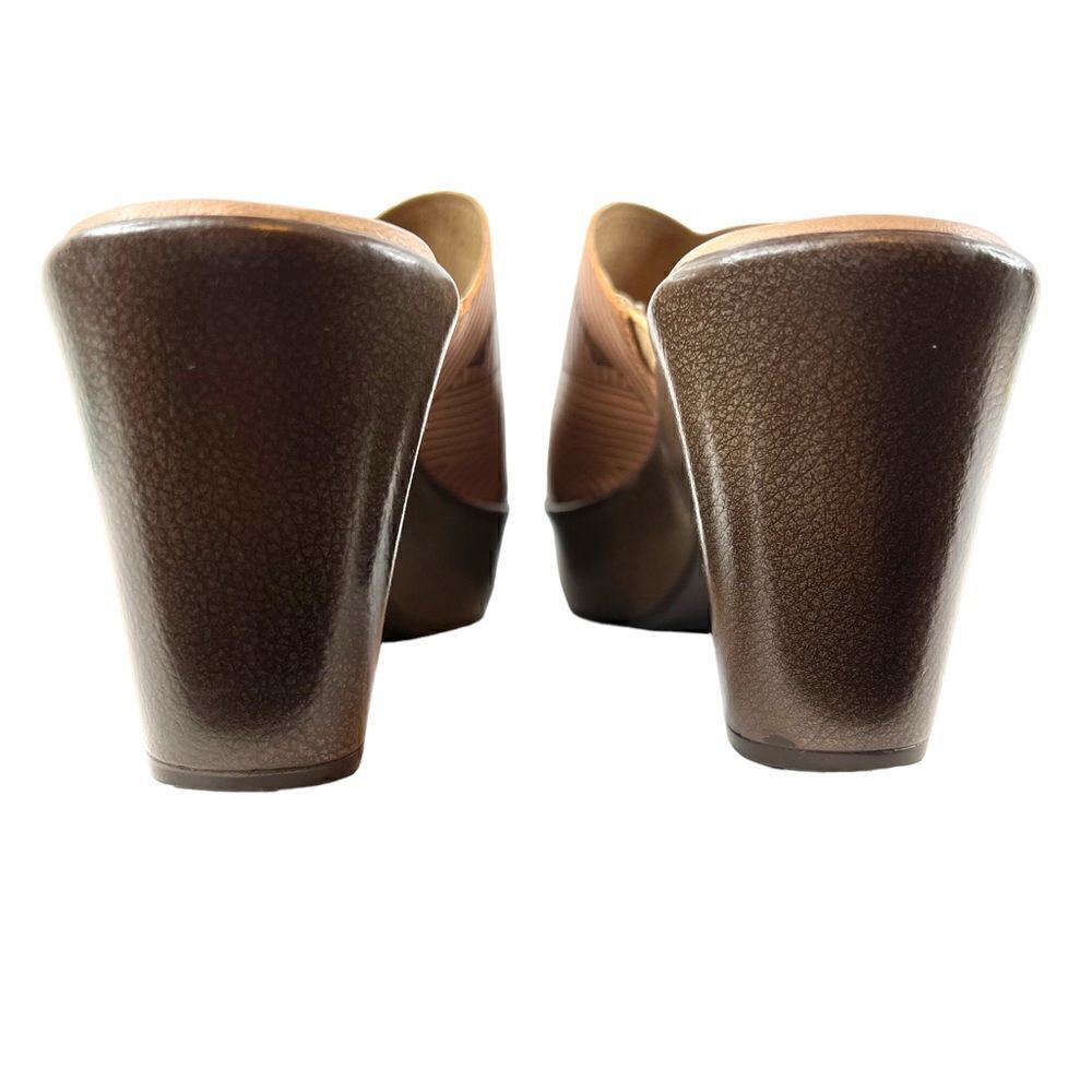 MUNRO the Marisa Leather Mules in Tan and Brown Women's Size 7 M - Picture 6 of 10